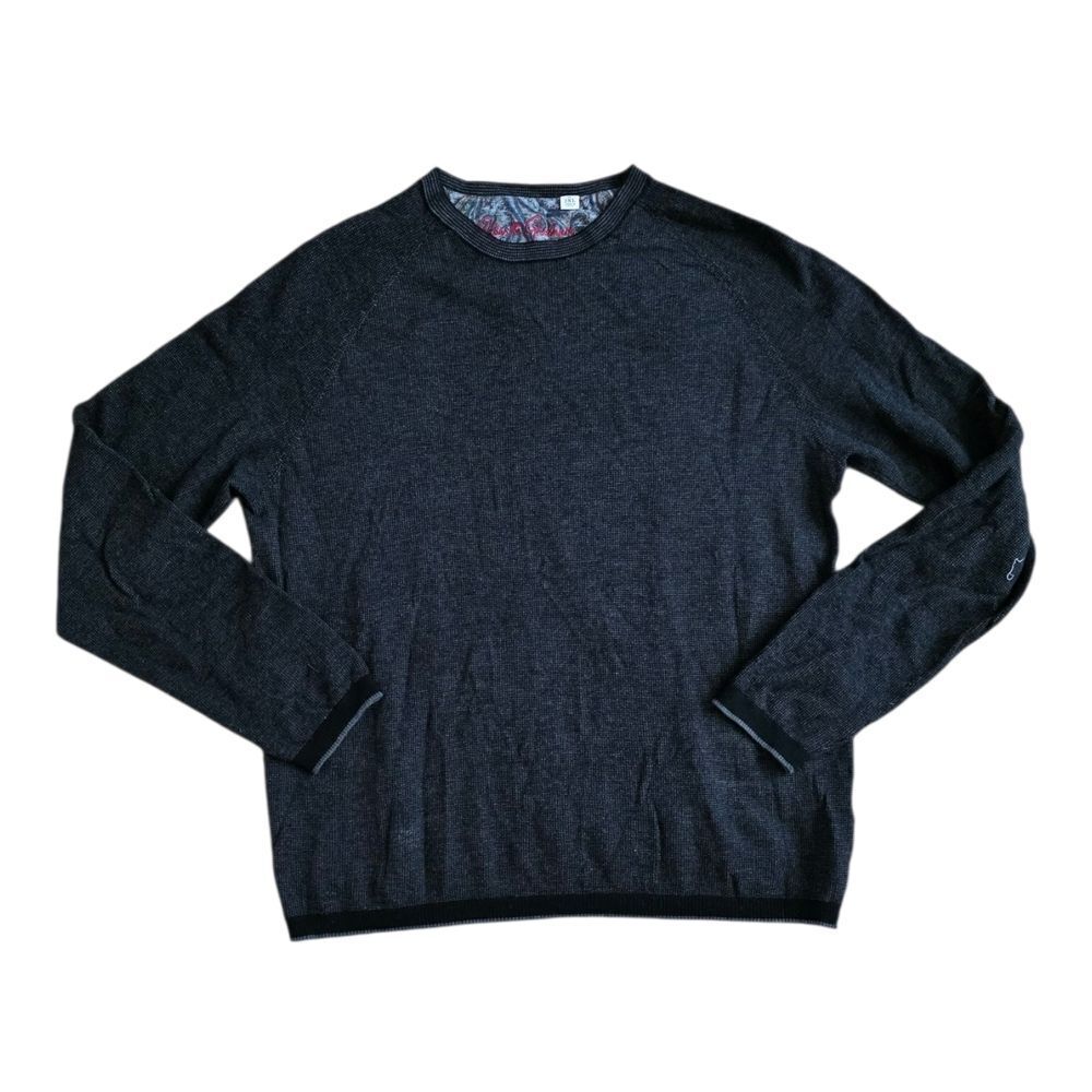 Robert Graham Men's Charcoal Gray Wool Blend Crewneck Sweater L